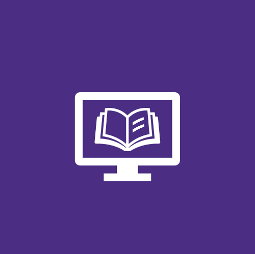 icon of a book on a computer screen
